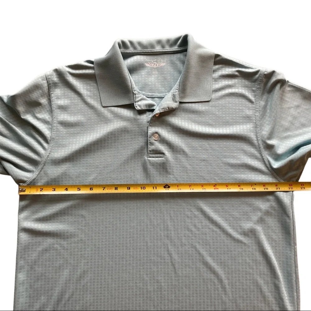 Straight Down Polo Shirt Mens Large Green‎ Stretch Lightweight Golf Casual Top
